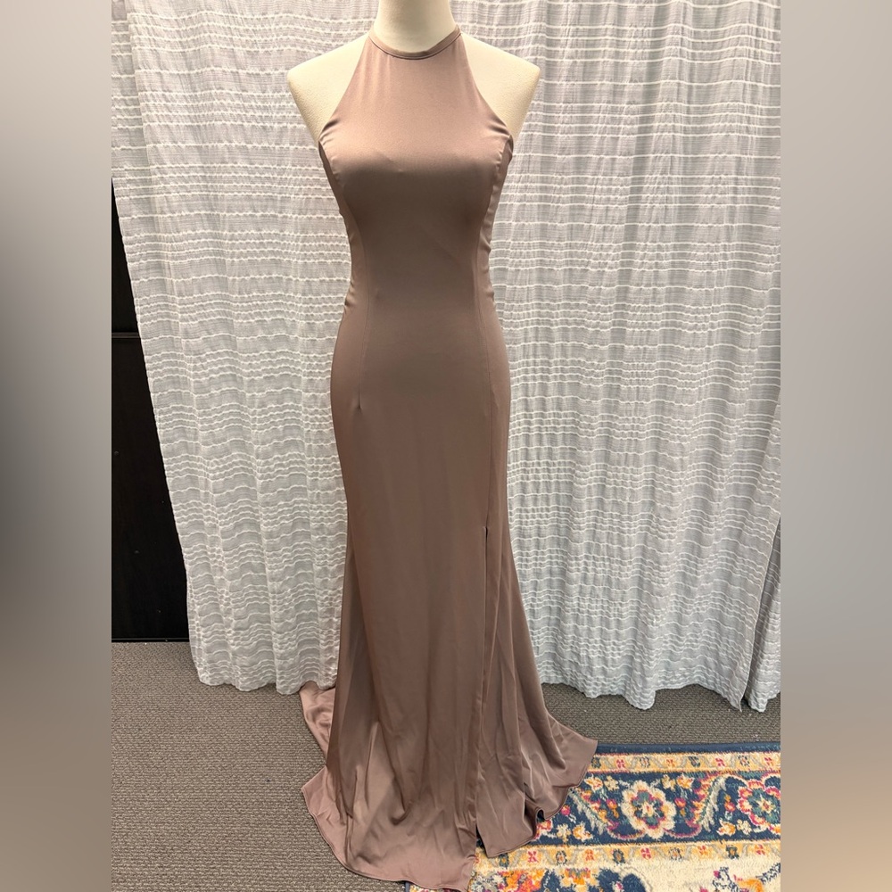2 Cute Strapless Taupe Gown